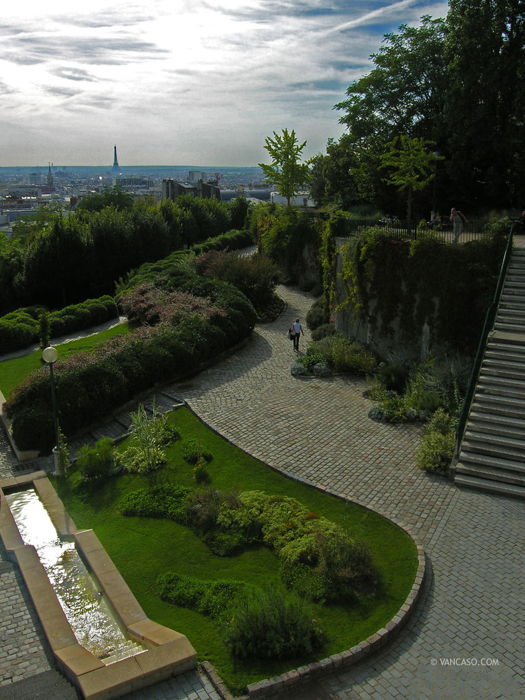 Parc de Belleville in Paris France