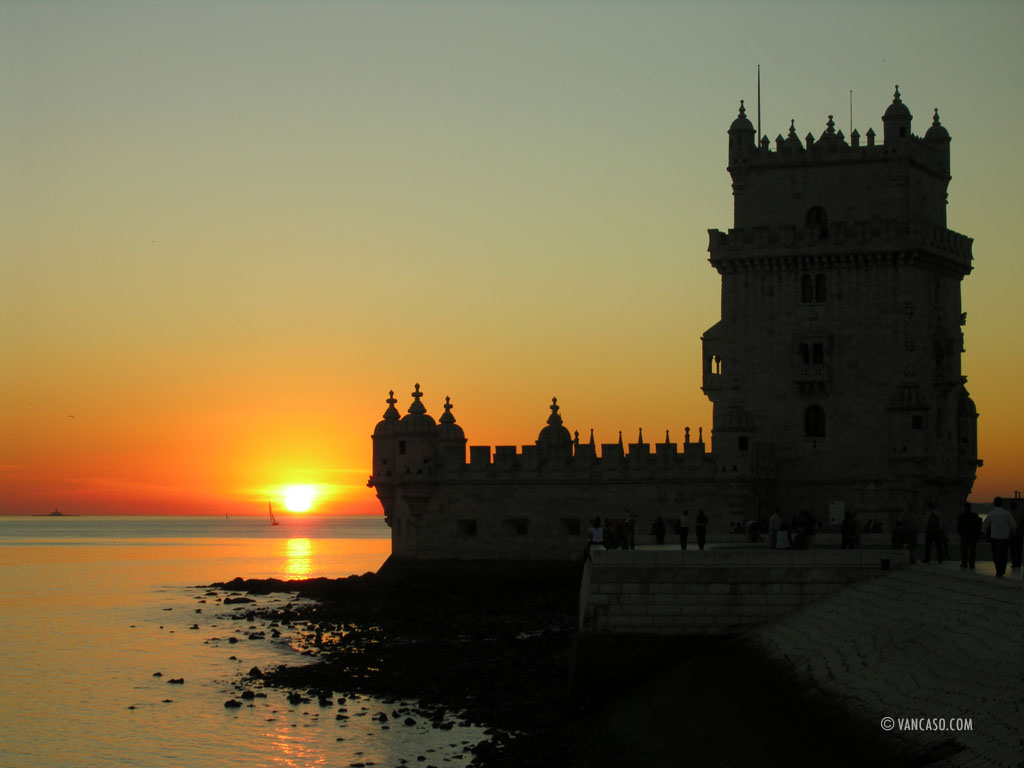 Sunset by the Belém Tower