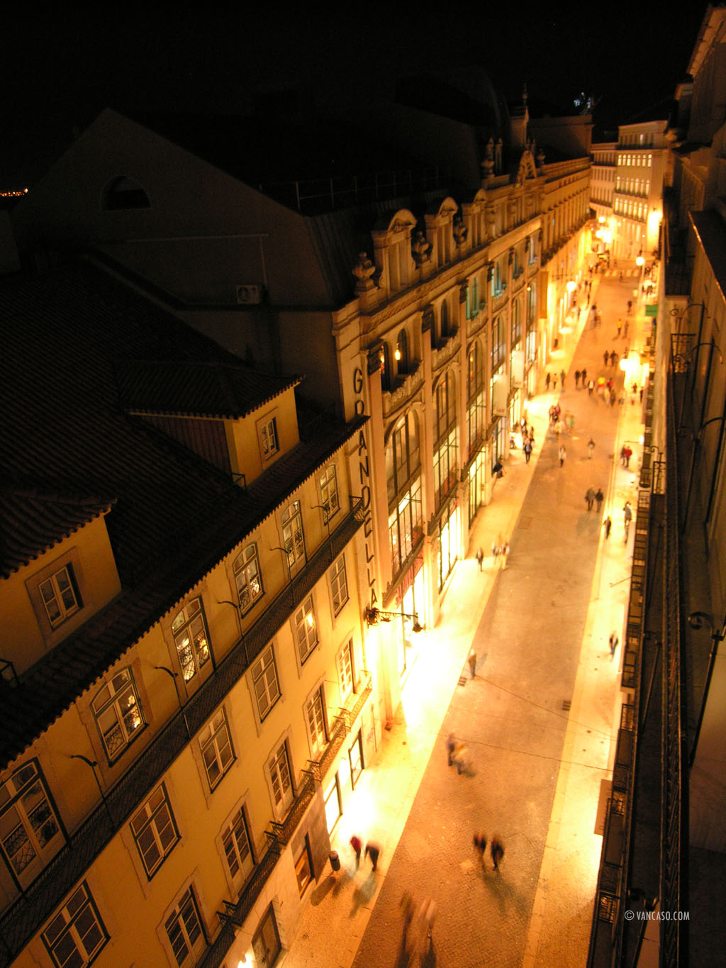 View of the R. Do Carmo from the Santa Justa Lift in Lisbon, Portigal