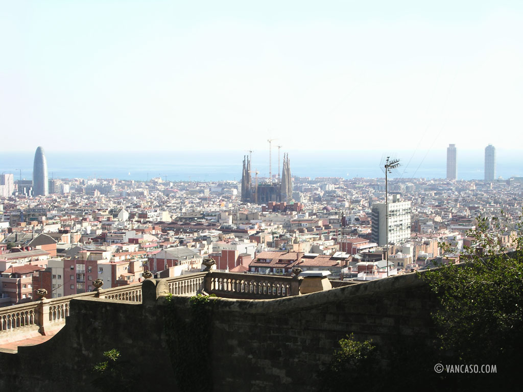 View of Barcelona from Park Guell by Architect Antonio Gaudi