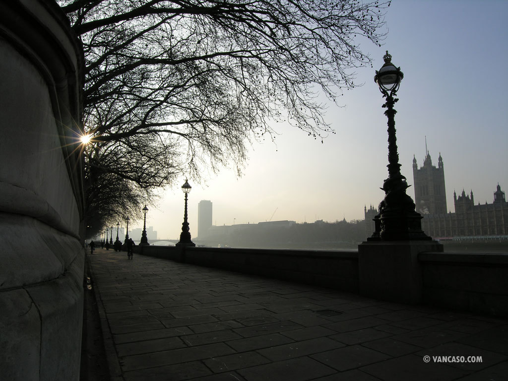 Along the River Thames in London, England