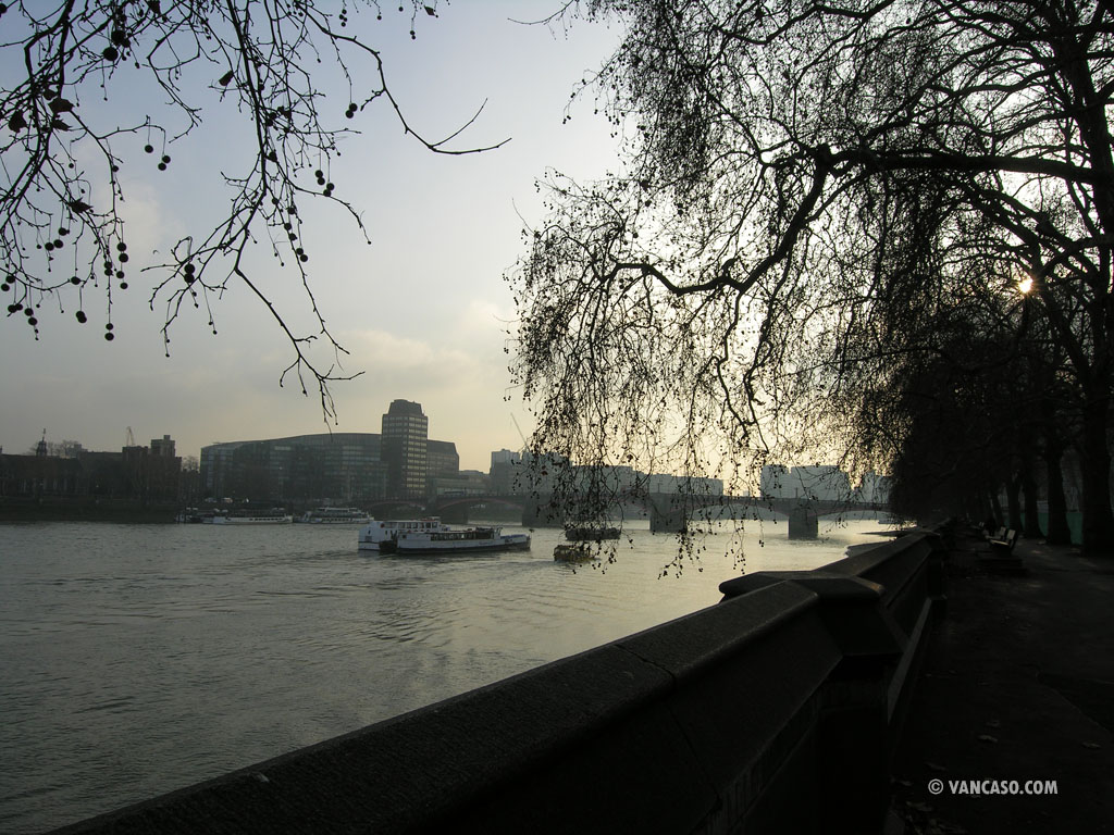 Along the River Thames in London, England
