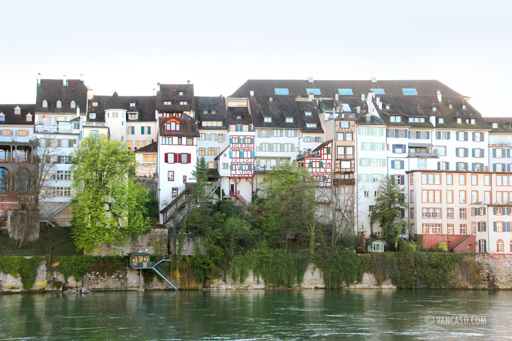 Basel along the Rhine River in Switzerland
