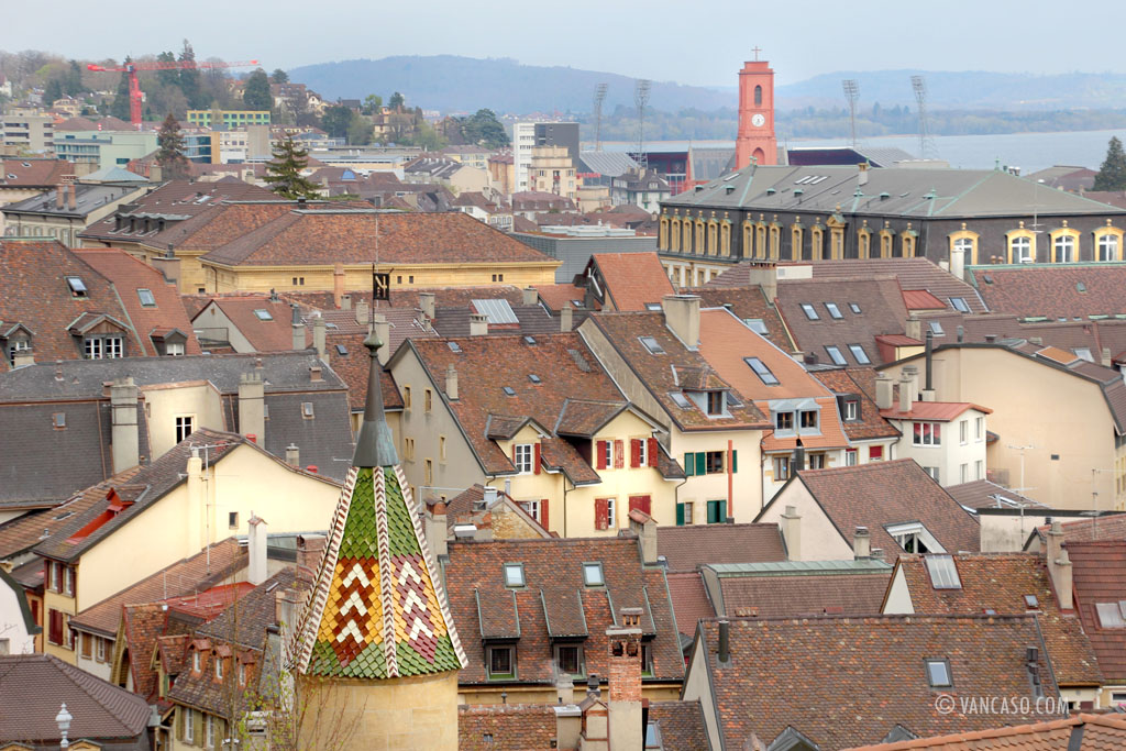 Rooftops at Neuchâtel Castle Switzerland