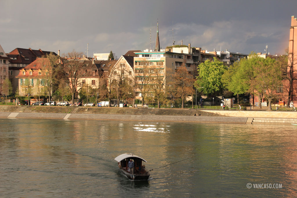 the Rhine River in Basel Switzerland